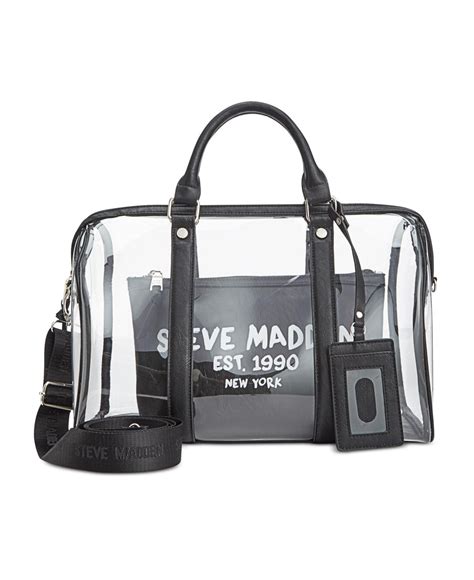 steve madden duffle bags|steve madden clear tote bag.